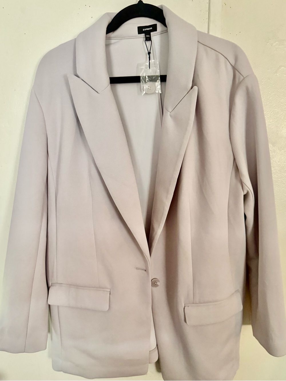 Express Women's Light Taupe Single-Button Blazer